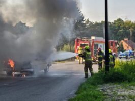 Pożar samochodu osobowego