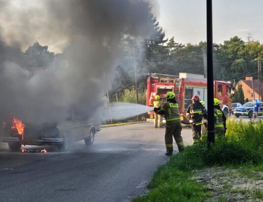 Pożar samochodu osobowego