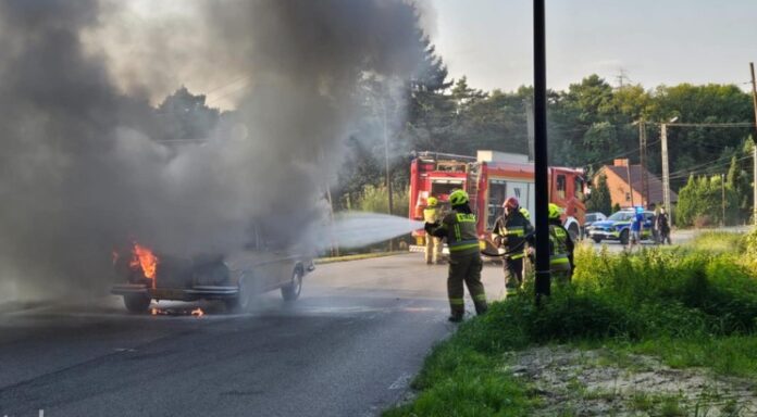 Pożar samochodu osobowego