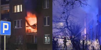 Pożar w bloku w Strzybnicy. Akcja służb przy ulicy Armii Krajowej